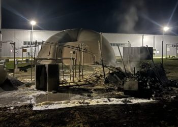 Пожар во пречистителната станица за отпадни води  кај Мојанци, спречена експлозија на балонот со метан