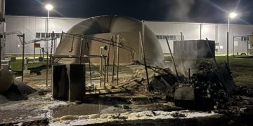 Пожар во пречистителната станица за отпадни води  кај Мојанци, спречена експлозија на балонот со метан